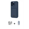 MARSİLYAN™- iPhone 16 Pro Max Kılıf Vadi Çizgi Prime - Siyah Joko Magic 5D Cam + Pers Alüminyum Kamera Lens - GS