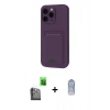 MARSİLYAN™- iPhone 16 Pro Max Kılıf Vadi Çizgi Prime - Siyah Joko Magic 5D Cam + Raze Metal Kamera Lens - SH