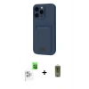 MARSİLYAN™- iPhone 16 Pro Max Kılıf Vadi Çizgi Prime - Siyah Joko Magic 5D Hayalet Cam + Beyaz Raze Metal Kamera Lens