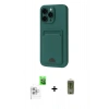 MARSİLYAN™- iPhone 16 Pro Max Kılıf Vadi Çizgi Prime - Siyah Joko Magic 5D Hayalet Cam + Beyaz Raze Metal Kamera Lens