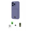MARSİLYAN™- iPhone 16 Pro Max Kılıf Vadi Çizgi Prime - Siyah Joko Magic 5D Hayalet Cam + Beyaz Raze Metal Kamera Lens