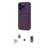 MARSİLYAN™- iPhone 16 Pro Max Kılıf Vadi Çizgi Prime - Siyah Joko Magic 5D Hayalet Cam + Beyaz Raze Metal Kamera Lens