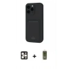MARSİLYAN™- iPhone 16 Pro Max Kılıf Vadi Çizgi Prime - Siyah Joko Magic 5D Hayalet Cam + Gold PVD Metal Kamera Lens