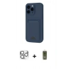 MARSİLYAN™- iPhone 16 Pro Max Kılıf Vadi Çizgi Prime - Siyah Joko Magic 5D Hayalet Cam + Gümüş Pers Alüminyum Kamera Lens