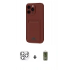 MARSİLYAN™- iPhone 16 Pro Max Kılıf Vadi Çizgi Prime - Siyah Joko Magic 5D Hayalet Cam + Gümüş Pers Alüminyum Kamera Lens
