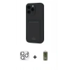 MARSİLYAN™- iPhone 16 Pro Max Kılıf Vadi Çizgi Prime - Siyah Joko Magic 5D Hayalet Cam + Gümüş Pers Alüminyum Kamera Lens