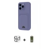 MARSİLYAN™- iPhone 16 Pro Max Kılıf Vadi Çizgi Prime - Siyah Joko Magic 5D Hayalet Cam + Gümüş Pers Alüminyum Kamera Lens