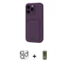 MARSİLYAN™- iPhone 16 Pro Max Kılıf Vadi Çizgi Prime - Siyah Joko Magic 5D Hayalet Cam + Gümüş Pers Alüminyum Kamera Lens