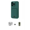 MARSİLYAN™- iPhone 16 Pro Max Kılıf Vadi Çizgi Prime - Siyah Joko Magic 5D Hayalet Cam + Gümüş Pers Alüminyum Kamera Lens