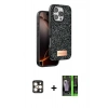 MARSİLYAN™- iPhone 16 Pro Max Kılıf Vadi Klasik Serisi - Şeffaf 360 Full Body Arka Koruyucu + PVD Metal Kamera Lens - GD