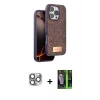 MARSİLYAN™- iPhone 16 Pro Max Kılıf Vadi Klasik Serisi - Şeffaf 360 Full Body Arka Koruyucu + Gri Pers Alüminyum Kamera Lens
