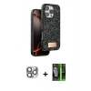 MARSİLYAN™- iPhone 16 Pro Max Kılıf Vadi Klasik Serisi - Şeffaf 360 Full Body Arka Koruyucu + Gri Pers Alüminyum Kamera Lens