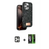 MARSİLYAN™- iPhone 16 Pro Max Kılıf Vadi Klasik Serisi - Şeffaf 360 Full Body Arka Koruyucu + PVD Metal Kamera Lens - GS