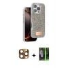 MARSİLYAN™- iPhone 16 Pro Max Kılıf Vadi Klasik Serisi - Şeffaf 360 Full Body Arka Koruyucu + Pers Alüminyum Kamera Lens - CLTM