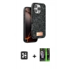 MARSİLYAN™- iPhone 16 Pro Max Kılıf Vadi Klasik Serisi - Şeffaf 360 Full Body Arka Koruyucu + PVD Metal Kamera Lens - SH