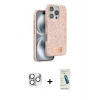 MARSİLYAN™- iPhone 16 Pro Max Kılıf Vadi Klasik Serisi - Şeffaf Pasifik Cam Ekran Koruyucu + Gümüş Pers Alüminyum Kamera Lens