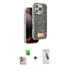 MARSİLYAN™- iPhone 16 Pro Max Kılıf Vadi Klasik Serisi - Şeffaf Pasifik Cam Ekran Koruyucu + Raze Metal Kamera Lens - NLGY
