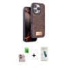 MARSİLYAN™- iPhone 16 Pro Max Kılıf Vadi Klasik Serisi - Şeffaf Pasifik Cam Ekran Koruyucu + Raze Metal Kamera Lens - NLGY