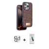 MARSİLYAN™- iPhone 16 Pro Max Kılıf Vadi Klasik Serisi - Şeffaf Pasifik Cam Ekran Koruyucu + Pers Alüminyum Kamera Lens - GS