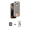 MARSİLYAN™- iPhone 16 Pro Max Kılıf Vadi Klasik Serisi - Şeffaf Pasifik Cam Ekran Koruyucu + PVD Metal Kamera Lens - SH