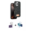 MARSİLYAN™- iPhone 16 Pro Max Kılıf Vadi Klasik Serisi - Siyah 3D Antistatik Cam Ekran Koruyucu + Bilvis Titan Kamera Lens - SH
