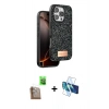 MARSİLYAN™- iPhone 16 Pro Max Kılıf Vadi Klasik Serisi - Siyah 3D Antistatik Cam Ekran Koruyucu + Raze Metal Kamera Lens - CLTM