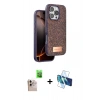 MARSİLYAN™- iPhone 16 Pro Max Kılıf Vadi Klasik Serisi - Siyah 3D Antistatik Cam Ekran Koruyucu + Raze Metal Kamera Lens - NLGY
