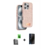 MARSİLYAN™- iPhone 16 Pro Max Kılıf Vadi Klasik Serisi - Siyah 3D Antistatik Hayalet Cam Ekran Koruyucu + Raze Metal Kamera Lens - SH