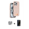 MARSİLYAN™- iPhone 16 Pro Max Kılıf Vadi Klasik Serisi - Siyah 3D Antistatik Hayalet Cam Ekran Koruyucu + Pers Alüminyum Kamera Lens - GI