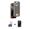 MARSİLYAN™- iPhone 16 Pro Max Kılıf Vadi Klasik Serisi - Siyah 3D Antistatik Hayalet Cam Ekran Koruyucu + Bilvis Titan Kamera Lens - GS