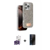 MARSİLYAN™- iPhone 16 Pro Max Kılıf Vadi Klasik Serisi - Siyah 3D Antistatik Hayalet Cam Ekran Koruyucu + Bilvis Titan Kamera Lens - SH