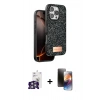 MARSİLYAN™- iPhone 16 Pro Max Kılıf Vadi Klasik Serisi - Siyah 3D Antistatik Mat Seramik Nano Ekran Koruyucu + Bilvis Titan Kamera Lens - GS