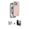 MARSİLYAN™- iPhone 16 Pro Max Kılıf Vadi Klasik Serisi - Siyah 3D Antistatik Mat Seramik Nano Ekran Koruyucu + Pers Alüminyum Kamera Lens - GS