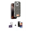 MARSİLYAN™- iPhone 16 Pro Max Kılıf Vadi Klasik Serisi - Siyah 3D Antistatik Mat Seramik Nano Ekran Koruyucu + Bilvis Titan Kamera Lens - GS