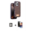 MARSİLYAN™- iPhone 16 Pro Max Kılıf Vadi Klasik Serisi - Siyah 3D Antistatik Mat Seramik Nano Ekran Koruyucu + PVD Metal Kamera Lens - GD