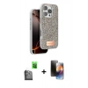 MARSİLYAN™- iPhone 16 Pro Max Kılıf Vadi Klasik Serisi - Siyah 3D Antistatik Mat Seramik Nano Ekran Koruyucu + Raze Metal Kamera Lens - SH