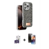 MARSİLYAN™- iPhone 16 Pro Max Kılıf Vadi Klasik Serisi - Siyah 3D Antistatik Mat Seramik Nano Ekran Koruyucu + Bilvis Titan Kamera Lens - TMGI