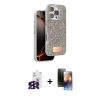 MARSİLYAN™- iPhone 16 Pro Max Kılıf Vadi Klasik Serisi - Siyah 3D Antistatik Mat Seramik Nano Ekran Koruyucu + Bilvis Titan Kamera Lens - SH
