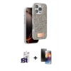 MARSİLYAN™- iPhone 16 Pro Max Kılıf Vadi Klasik Serisi - Siyah 3D Antistatik Mat Seramik Nano Ekran Koruyucu + Bilvis Titan Kamera Lens - TMGI