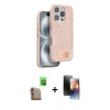 MARSİLYAN™- iPhone 16 Pro Max Kılıf Vadi Klasik Serisi - Siyah 3D Antistatik Mat Seramik Nano Ekran Koruyucu + Raze Metal Kamera Lens - CLTM