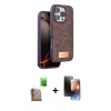 MARSİLYAN™- iPhone 16 Pro Max Kılıf Vadi Klasik Serisi - Siyah 3D Antistatik Mat Seramik Nano Ekran Koruyucu + Raze Metal Kamera Lens - CLTM
