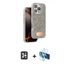 MARSİLYAN™- iPhone 16 Pro Max Kılıf Vadi Klasik Serisi - Siyah 3D Antistatik Seramik Nano Ekran Koruyucu + PVD Metal Kamera Lens - SH