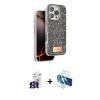 MARSİLYAN™- iPhone 16 Pro Max Kılıf Vadi Klasik Serisi - Siyah 3D Antistatik Seramik Nano Ekran Koruyucu + Titanyum Gri Bilvis Titan Kamera Lens