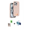 MARSİLYAN™- iPhone 16 Pro Max Kılıf Vadi Klasik Serisi - Siyah 3D Antistatik Seramik Nano Ekran Koruyucu + Raze Metal Kamera Lens - NLGY