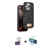 MARSİLYAN™- iPhone 16 Pro Max Kılıf Vadi Klasik Serisi - Siyah 3D Antistatik Seramik Nano Ekran Koruyucu + Titanyum Gri Bilvis Titan Kamera Lens
