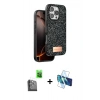 MARSİLYAN™- iPhone 16 Pro Max Kılıf Vadi Klasik Serisi - Siyah 3D Antistatik Seramik Nano Ekran Koruyucu + Raze Metal Kamera Lens - SH