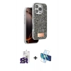 MARSİLYAN™- iPhone 16 Pro Max Kılıf Vadi Klasik Serisi - Siyah 3D Antistatik Seramik Nano Ekran Koruyucu + Bilvis Titan Kamera Lens - SH