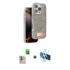 MARSİLYAN™- iPhone 16 Pro Max Kılıf Vadi Klasik Serisi - Siyah 3D Antistatik Seramik Nano Ekran Koruyucu + Raze Metal Kamera Lens - NLGY