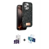 MARSİLYAN™- iPhone 16 Pro Max Kılıf Vadi Klasik Serisi - Siyah 3D Antistatik Seramik Nano Ekran Koruyucu + Bilvis Titan Kamera Lens - GS
