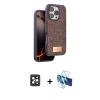 MARSİLYAN™- iPhone 16 Pro Max Kılıf Vadi Klasik Serisi - Siyah 3D Antistatik Seramik Nano Ekran Koruyucu + PVD Metal Kamera Lens - SH